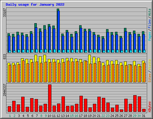 Daily usage for January 2022