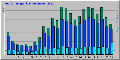 Hourly usage for December 2001