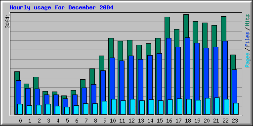 Hourly usage for December 2004