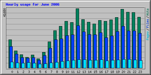 Hourly usage for June 2006