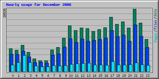 Hourly usage for December 2006