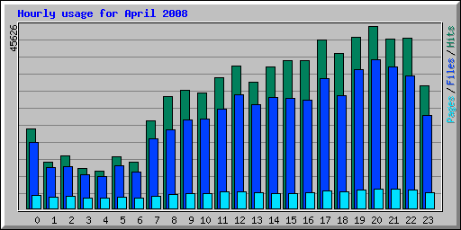 Hourly usage for April 2008