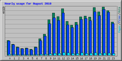 Hourly usage for August 2010