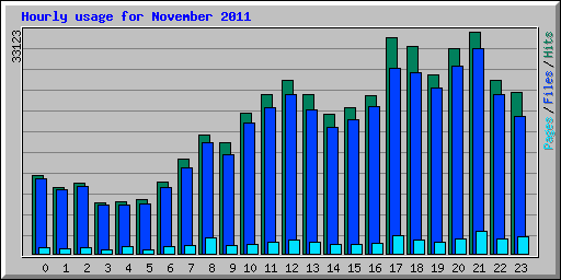 Hourly usage for November 2011