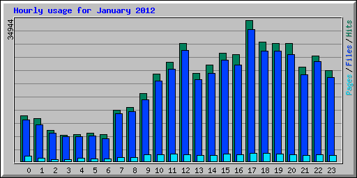 Hourly usage for January 2012