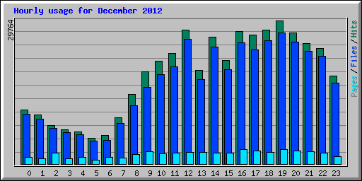 Hourly usage for December 2012