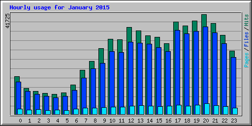 Hourly usage for January 2015