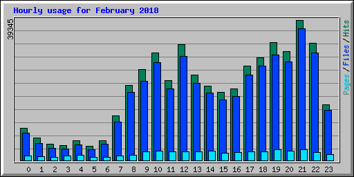 Hourly usage for February 2018