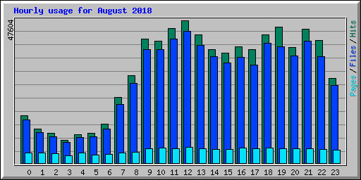 Hourly usage for August 2018