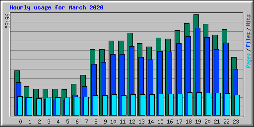 Hourly usage for March 2020