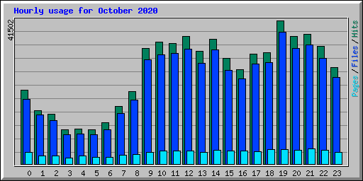 Hourly usage for October 2020