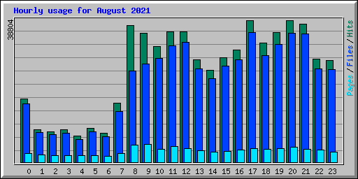 Hourly usage for August 2021