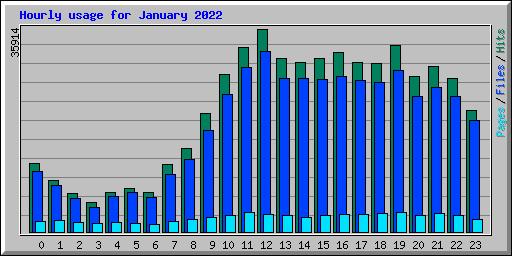 Hourly usage for January 2022